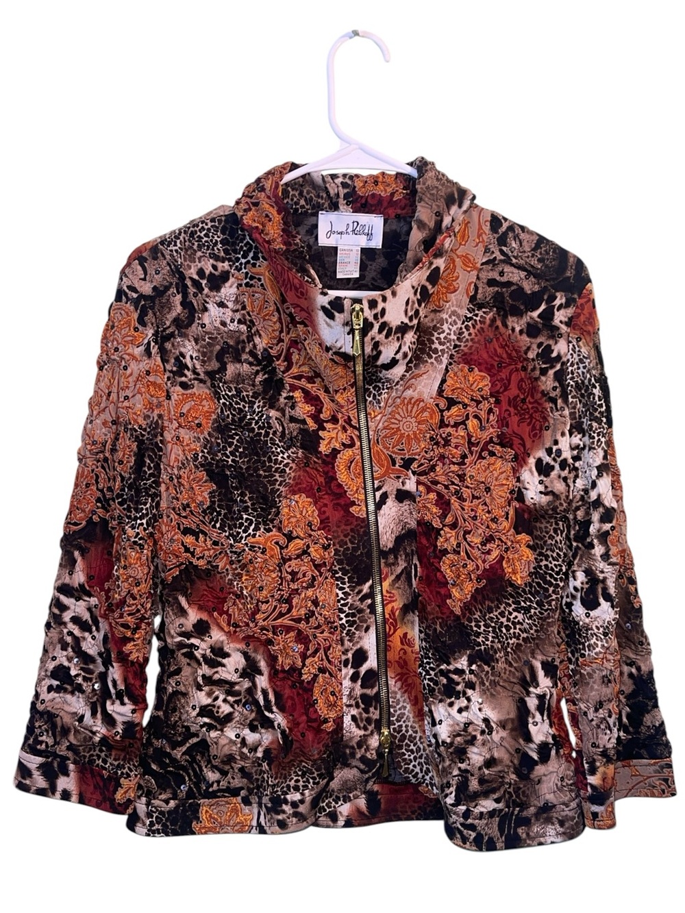 Jospeh Ribkoff Vintage, mixed print jacket. Size 10 GUC - Picture 6 of 10
